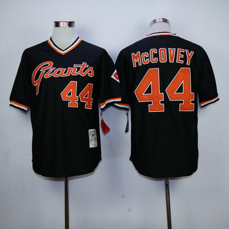 Men San Francisco Giants #44 Mccovey Black Throwback MLB Jerseys->san francisco giants->MLB Jersey